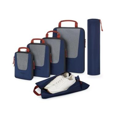 Imagem de Conjunto de 6 Cubos de Compressão BAGSMART para Viagem - Marinho