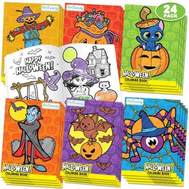 Imagem de Livro de Colorir ArtCreativity Halloween - Pacote com 24 Desenhos para
