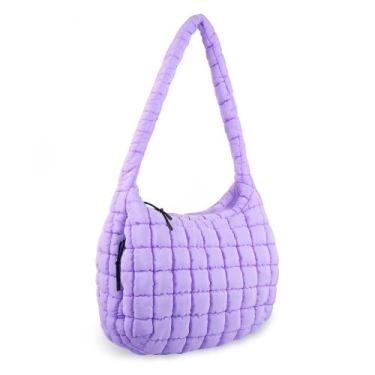 Imagem de Sacola Acolchoada UIXIZQ para Mulheres - Nylon Roxo
