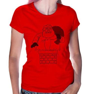 Imagem de Baby Look Papai Noel Chaminé - Foca na Moda, Vermelho, M