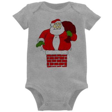 Imagem de Body Bebê Papai Noel Chaminé - Foca na Moda, Cinza, P