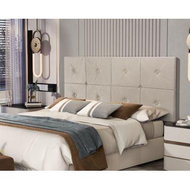 Imagem de Painel de Cama box Prime Casal 1,40 Ferri cor Bege - Comprar Moveis em