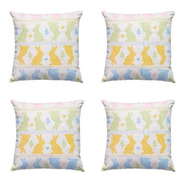 Imagem de Kit Capas De Almofada Decorativa Pascoa Coelho Colorido - MILLENIADECO