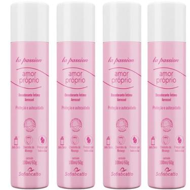 Imagem de Kit 4 Desodorante Intimo Feminino Morango Amor Proprio - Sofisticatto
