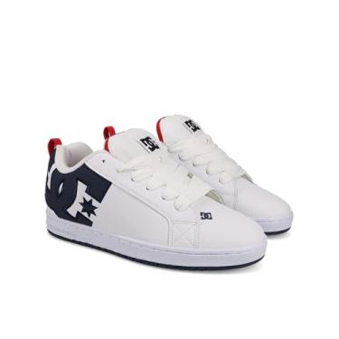 Imagem de DC Court Graffik Tênis de skate masculino, branco/azul marinho/vermelho, 38, Branco/azul marinho/vermelho, 38