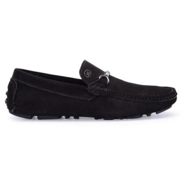 Imagem de Mocassim Sapatilha Couro Masculino GTS Estilo e Conforto, Preto, 39