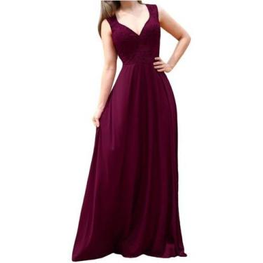 Imagem de Vestido De Festa Longo Para Madrinha Com Renda No Busto - Casual Dress