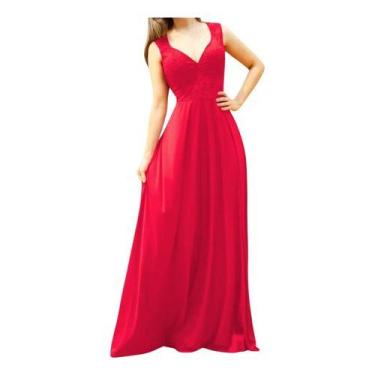 Imagem de Vestido De Festa Longo Para Madrinha Com Renda No Busto - Casual Dress