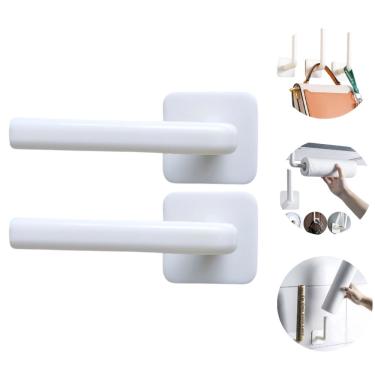 Imagem de 2 Ganchos Adesivo de Parede Cabide Porta Papel Toalha