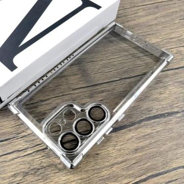 Imagem de Capa protetora transparente à prova de choque para Samsung Galaxy S24 S23 S22 Ultra Plus S 24 23 Capa protetora completa D, prata, para Samsung S23