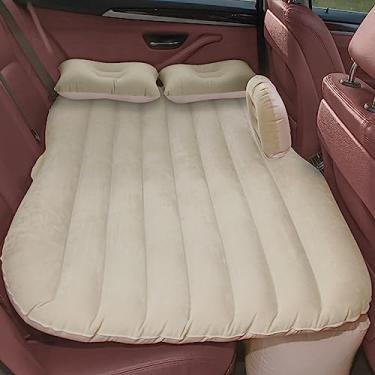 Imagem de Colchão De Ar Para Carro, Cama De Viagem Inflável Portátil, Almofada De Dormir Para Camping SUV RV Caminhão, Design Protetor, Dobrável E Fácil De Transportar(Bege)