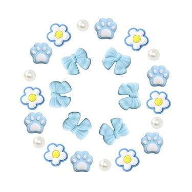 Imagem de CIKKITZ 24 peças de pingentes de flores para sandálias de tamanco, laço, pata, pingentes de pérolas, acessórios para meninas, pingentes de decoração de sapatos DIY para mulheres, lembrancinhas de