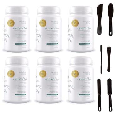 Imagem de Kit 6× Estético Plus Creme de Massagem Drenante e Redutor 1000 g – Ação Anticelulite, Drenante e Colágeno