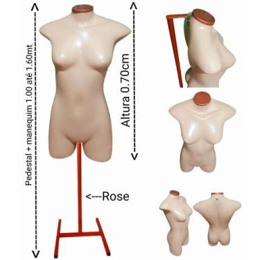 Imagem de Manequim feminino adulto (meio corpo jó N.36) bege com tampa rose + pe