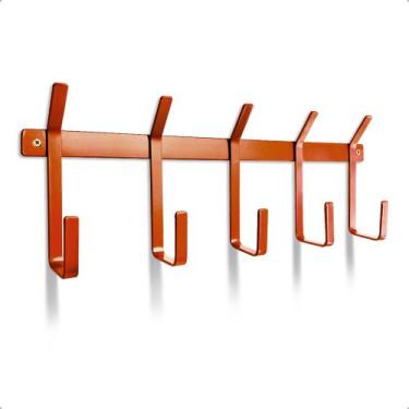 Imagem de Cabideiro Parede Porta Suporte Moderno Bars 5 Ganchos Aço Industrial P