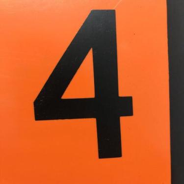 Imagem de Número 4 Auto Adesivo Para Placa De Simbolgia Laranja Onu - Silkstar