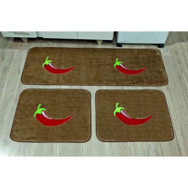 Imagem de Kit Tapetes de Cozinha Premium Pimenta Castor Guga Tapetes