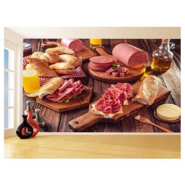 Imagem de Papel De Parede 3D Alimentos Pão Pães Padaria 3,5M Al251 - Você Decora