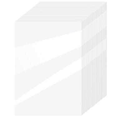 Imagem de 36 folhas de papel adesivo holográfico Clabby A4 de vinil autoadesivo impermeável transparente, 29,7 x 21 cm (Transparente)