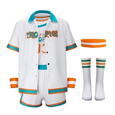 Imagem de Meborist Mens Jackie Moon Basketball Costume Semi-Pro #33 Flint Tropics Jersey Uniform Tracksuit Sweat Suit Sports Outfit (33 white, XXX-Large)