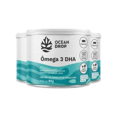 Imagem de Kit 3 Ômega 3 DHA 700mg Ocean Drop Vegano 120 Cápsulas