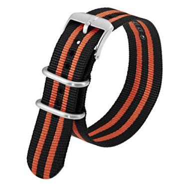 Imagem de Luminox Pulseira masculina de tecido para relógio FNX.3950.36Q.K, preto/laranja, pulseira.