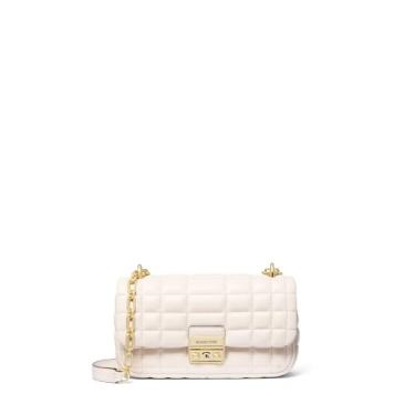 Imagem de Michael Kors Bolsa de ombro pequena com corrente conversível Tribeca, Creme claro, One Size