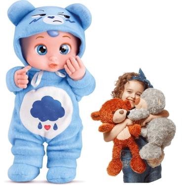 Imagem de Linda Brinquedo Ursinho Carinhoso Azul Criança Presente Dia