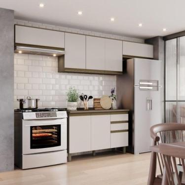 Imagem de Cozinha Modulada Compacta 280cm 07 Portas 3 Gavetas Connect Henn, Duna