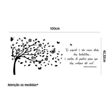 Imagem de Adesivo De Parede Arvore E Borboleta - Atenção As Medidas - Lojinha Da