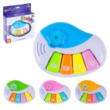 Imagem de Teclado Musical para Bebe Pianinho Baby Brinquedo Infantil Com Luz e Sons Interativo