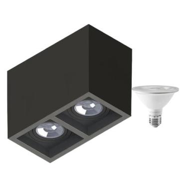 Imagem de Plafon Sobrepr Recuo PAR30 + 2 Lâmpada LED 10W 6500K E27 - SAVE ENERGY