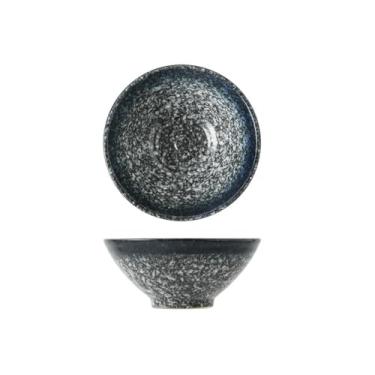 Imagem de Tigela de arroz redonda esmaltada em forno de cerâmica utensílios de mesa criativos domésticos japoneses - Safira de 11,4 cm