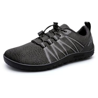 Imagem de WateLves Barefoot Shoes Tênis de corrida masculino, minimalista, bico largo, sem queda, trilha, caminhada, cross training, Preto, 12.5 Wide Women/11.5 Wide Men