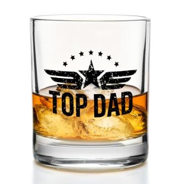 Imagem de Yomisex Top Dad Gifts Copos de uísque 290 ml, Melhores Presentes para o Dia dos Pais para Crianças Filho Filha, Funny Daddy Old Fashioned Rocks Copos para Beber Scotch Bourbon Cocktail Licor Vodka