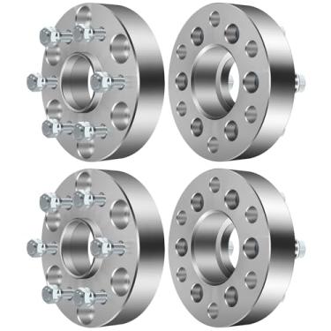 Imagem de SCITOO 4 peças 6 x 5,5 a 6 x 120 adaptadores de roda 3,8 cm furo central 78,3 mm pinos 14x1,5 6 Lug espaçadores de roda apto para Chevrolet Astro C2500 Express 1500 K1500 K2500 Suburban para GMC C2500