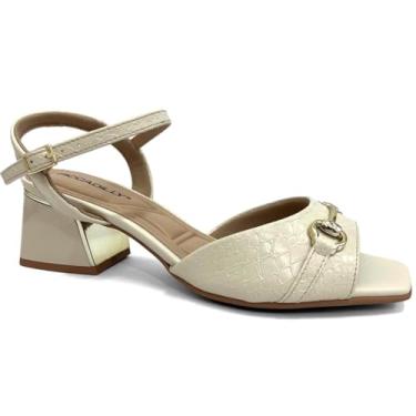 Imagem de Sandália Piccadilly Feminina, Salto Grosso Baixo, Ref. 5430841 (Off White, BR, Adulto, Numérico, 40)