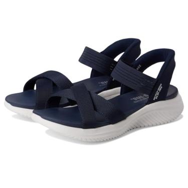 Imagem de Skechers Sandália feminina Ultra Flex 3.0-Never Netter Hands Free Slip-On, azul marinho, 39.5 EU