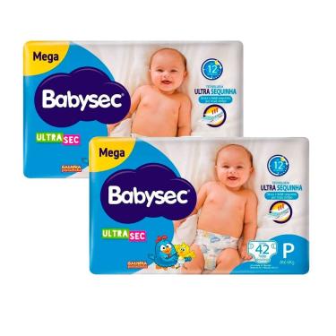 Imagem de Kit 2 Fralda Babysec Ultrasec Tamanho P 42 Unidades cada