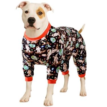 Imagem de LovinPet Camisa grande para cachorros/macacões para cães/camisa Doberman Sun Shield/estampa preta de astronautas espaciais/pulôver leve, pijama grande para filhotes/Pijama Doberman de cobertura total