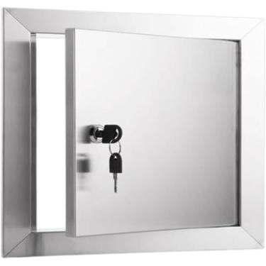 Imagem de Painel De Acesso De Drywall Com Fechadura, Porta De Acesso De Aço Inoxidável Para Teto De Drywall, Tampa De Orifício De Parede Com Fechadura E Chaves, 45x45cm/17.7x17.7in