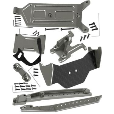 Imagem de RCarmubWow RC Upgrades Part for L0S1 1/24 Micro-B,1/28 Micro-T,Receiver Mount Plate,Tail Wing,Rear Wing Mount,Pedal,Battery Mount,Titanium