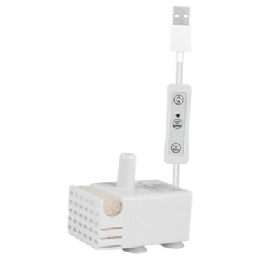 Imagem de ＡＷＨＡＯ Mini bomba de aquário 130L/H USB ajustável, conveniente, bomba de circulação de água com cabo USB de 150 cm para piscinas hidropônicas e lagos, Conjunto de Filtros Laterais