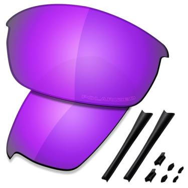 Imagem de SAUCER Lentes de reposição premium e kits de borracha para Oakley Flak Jacket | Flak Jacket Low Bridge Fit Óculos de sol de alta defesa - Violeta roxo polarizado