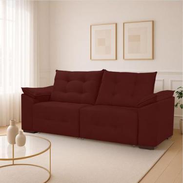 Imagem de Sofá Rayssa Reclinável Confortável Reforçado Veludo Premium - Los Herm