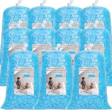 Imagem de Garifon Enchimento de saco de feijão, enchimento de espuma viscoelástica desfiada de 25 kg, enchimento de cadeira de pufe, enchimento de refil de saco de feijão, enchimento de saco de pancada