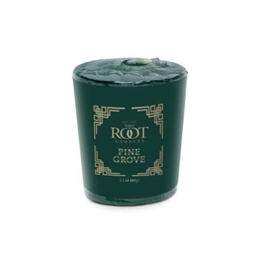 Imagem de Root Candles Velas votivas perfumadas festivas mistura de cera de abelha 20 horas pacote de velas premium feitas à mão, pacote com 18, Pine Grove