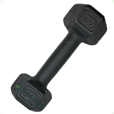 Imagem de Halter Sextavado de Ferro Fundido Pintado - 3 Kg - 2M FITNESS