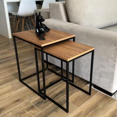 Imagem de Conjunto de Mesas Ninho Atlanta Amadeirado - BELI HOUSE