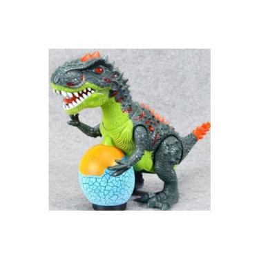 Imagem de Dinosaur Rex de brinquedo com ovo luminoso para meninos